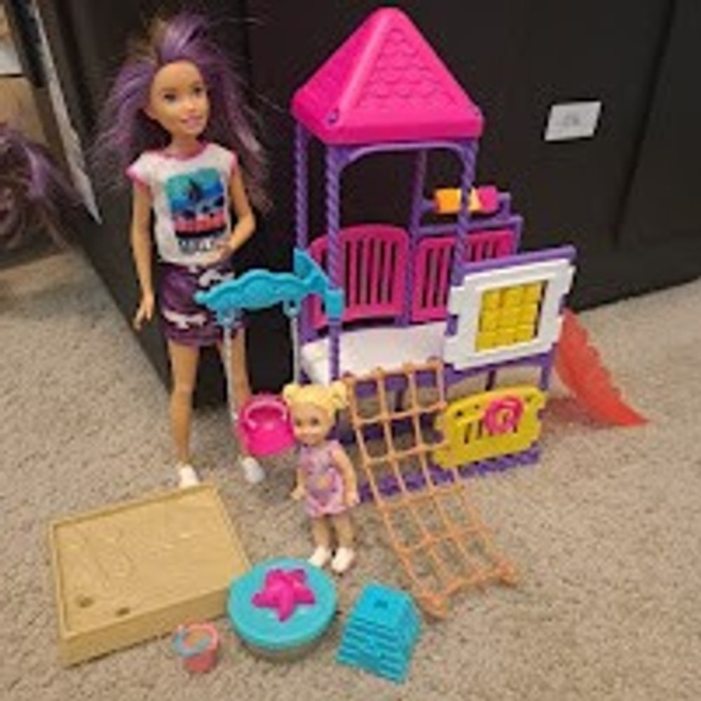 Barbie Skipper Babysitters Inc Playground Playset with 2 Dolls and Accessories